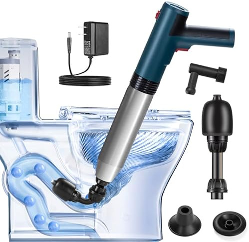 Desatascador eléctrico Tuberías WC, Desatascador eléctrico profesional, Desatascador de Tuberías de Alta Presión con Manómetro, para Inodoro, Lavabo, Fregadero, Ducha y Bañera