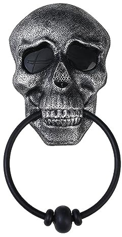 Totenkopf Türbehang aus Kunstharz, Gothic Schädel Dekoration, Anhänger, Türklopfer, Türklopfer, Heimdekoration, Klopfer für die Vorderseite