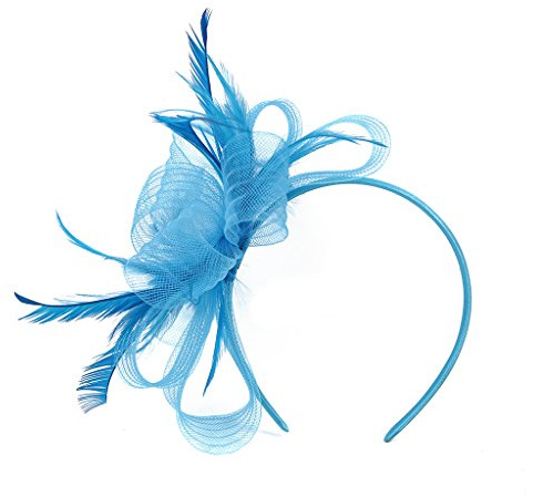 LONTG Fascinator Damen Mädchen Haarspange Feder Blumen Haarklammer Tea Party Kirche Haarreif Hochzeit Brautschleier Vintage Haarschmuck Mesh Stirnband mit Hair Clip für Halloween Fasching Karneval