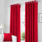 RayyanLinen Readymade Blackout Thermal Eyelet Ring Top Pair of Curtains Including 2 Tiebacks (RED, Width 46 x Drop 54)