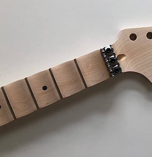 DIY full skulpterad gitarrhals 22 Fret 64,5 cm lönn greppbräda prick inlägg låsmutter oavslutad