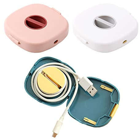 3 Pièces Enrouleur de Câble Rétractable de Gestion des Câbles Range Câbles Bureau pour Câble USB, Cordon de Casque, Fil de Souris, Câble de Chargeur