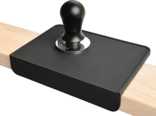 MiiCoffee Espresso-Tampermatte, schwarzes Silikon-Pad in Lebensmittelqualität, 20x15 cm, Kaffee-Tampermatte, Kaffee-Tamperstation, Espresso-Zubehör, wasserdicht und hitzebeständig (schwarz)