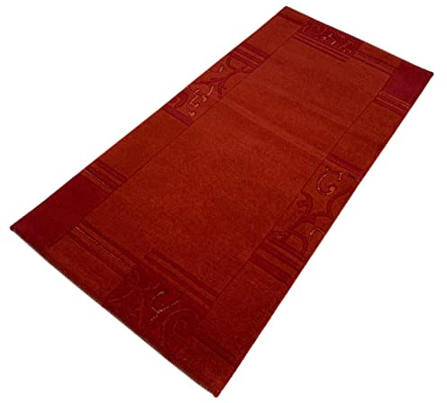 WAWA TEPPICH Nepal Rot 70 x 140 cm Wolle handgeknüpft | Handgefertigter Wohnakzent mit natürliche Haptik und wohnlicher Charakter – individuell, vielseitig und stilvoll kombinierbar