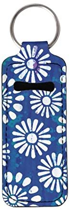 ZFRXIGN Blue Daisy Chapstick Keychain Holders Kids Girls Lipstick Holder Key Chains Small Gifts for Women Stocking Stuffers Lip Balm Holder