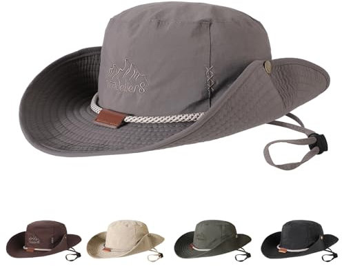 TAGVO Fischerhut für Unisex - Faltbarer UV Schutz Wasserdicht Atmungsaktiv Boonie Hut Mit Kinnriemen, Eimer Safari Wanderhut Anglerhut Regenhut Sonnenhut Outdoor Bucket Hat für Herren Damen