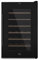LES PETITS CHAMPS Cave à Vin de Conservation de 28 bouteilles CAVCB28 Black Edition, 70L, 6 Etagères, Réglable de 11 à 18°C, Refroidissement Thermoélectrique, Design Elégant, LED, Anti-UV