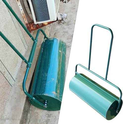 Rouleau Gazon Rouleaux de Jardin Manuels pour Les Pelouses, Grand Niveleur de Gazon avec Barre de Grattoir, Outil de Roulement de Poussée en Métal à la Maison pour la Plantation / Semis - U-Handle