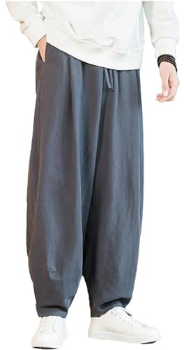Generico Pantaloni Tai Chi Comodo Pantaloni da Allenamento da Uomo e da Donna Kung Fu Uniforme per Arti Marziali Qigong Wing Chun Shaolin Gamba Larga per Il Tuo Esercizio di Tai Chi,02,XXL