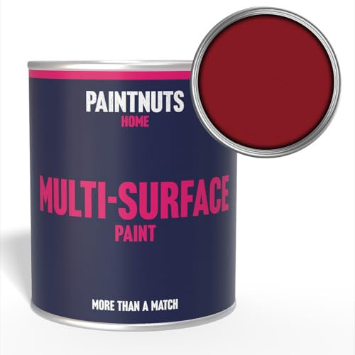 Paintnuts Multi-Surface Paint - RAL-3003 - RUBY RED - 1 Litre Tin - Satin Finish