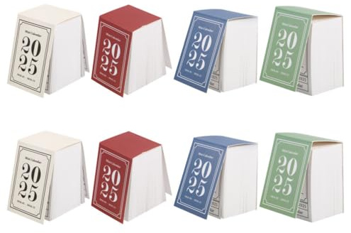 Operitacx Mini Desk Calendar 2025-8pcs Daily Desktop Calendar 2025 Tear Off Daily Memo Pad Table Scheduler Planner Agenda Organizer for Home Office