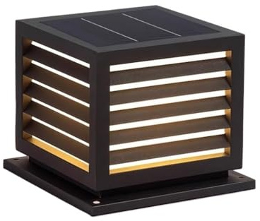 Standleuchte Aussen Pollerleuchte Schwarze Solar-Pfostenkappenleuchten for den Außenbereich, Solarleuchten zur Pfostenmontage, Außensäulenleuchten for Wege, Garten, Hof, Terrasse, Sockelleuchten(25cm/