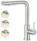 Aktines Grifo para Fregaderode Cocina de 3 Vías con Ducha extensible de 3 Funciones, Grifo de Cocina para Filtro de Agua, Sistemas de Ósmosis, Acero inoxidable cepillado