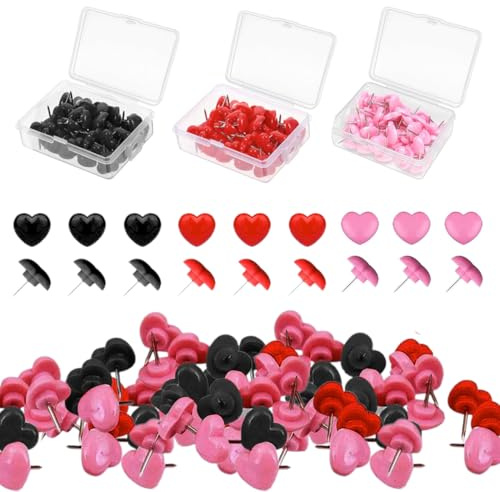 Herz Pinnnadeln 150er Set Bunte Reißzwecken Für Pinnwand Korktafel Fotowand Büro & Zuhause Dekoration