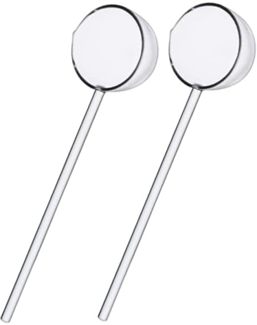 Cucchiai da portata, cucchiai in vetro trasparente con manico lungo, 2 pezzi, mestoli da zuppa resistenti al calore da 10 pollici per mescolare bevande, porzionare dessert o servire zuppe.