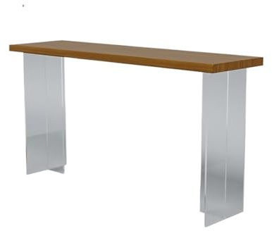 Bartabeller Modernt barbord i trä med genomskinliga ben akryl, rektangulärt högt bord Bar Bordets Högbord(Medium)