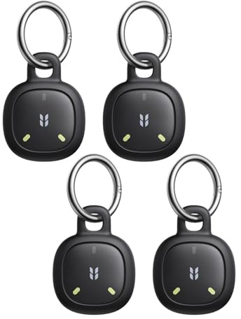UGREEN FineTrack Mini 2 Smart Finder 110dB Fluorescenza Localizzatore IP68 4 Pezzi Supporto iOS SmartTag Tracker Bluetooth Localizzazione per Chiavi Bagaglio Portafoglio Bicicletta Borsa 7 Anni Batter