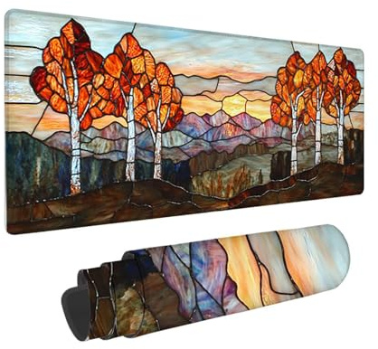 Tapis de Souris de Jeu, 1400 x 600 mm XXL Tapis Souris Gaming Grand, Antidérapant Étanche, iExtended Long Clavier Mouse Pad XXL, Accessoire Bureau, pour Gamer, Ordinateur, PC (forêt) i-671
