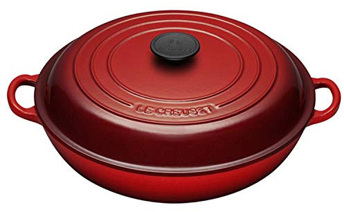 LE CREUSET 25032300602460 - Cocotte Baja, 3,2 l, 4/6 Personas, diámetro de 30 cm, Color Cereza