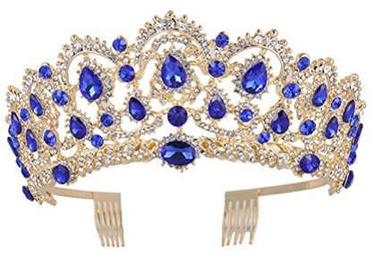 FRCOLOR Krone Für Frauen Und Mädchen Blau Haarschmuck Für Festliche Anlässe Make-up Geschenk Geeignet Königinnenkrone Online