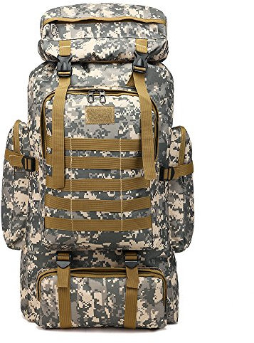 Egurs Trekkingrucksack 80L Hohe Kapazität Outdoor Taktischer Military Rucksack Camouflage Trekking Reisen Wasserdicht Wanderrucksack Camping Rucksäcke Reiserucksack 1#