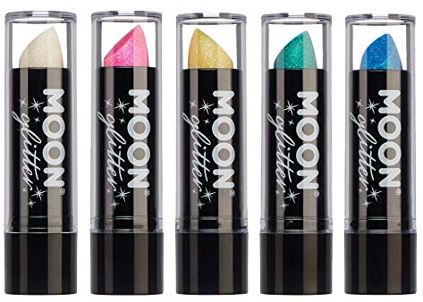 Moon Glitter - Lippenstift mit schillerndem Glitter - 5gr - Set mit 5 Farben
