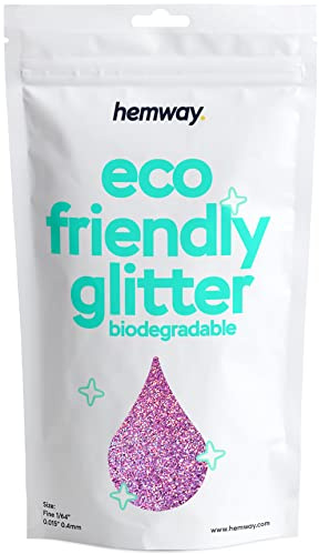 Hemway Eco Friendly Biodegradable Glitter 100g / 3,5 Unzen Bio Cosmetic Sicher Sparkle Vegan für das Gesicht, Lidschatten, Körper, Haar, Nagel und Festival Makeup- 1/64 0,015 0.4mm - Pink Holo