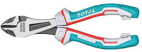 Total Tools - Pinces coupantes renforcées - 180 mm - Haute capacité - Protection contre les chutes - 30 % de force en plus - Fabriqué en chrome vanadium - Manche en fibre en 3 matériaux