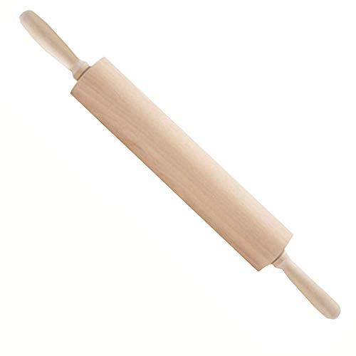 FWZJ Mattarello in Legno massello Rotante-Naturale e innocuo-può Essere utilizzato in Crosta di Torta, Crosta di Gnocchi, Pizza, pasticceria-11,81 Pollici .74 Pollici, 46 cm