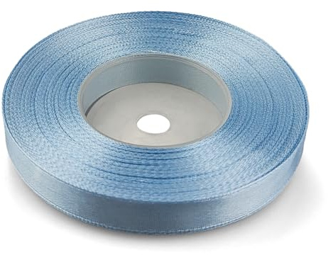 Netuno 1 x satinband 12 mm x 32 m, färg: ljusblå tygdekoration, dekorativt presentband, brett tygband för pyssel, bröllopsdekoration, presentförpackning
