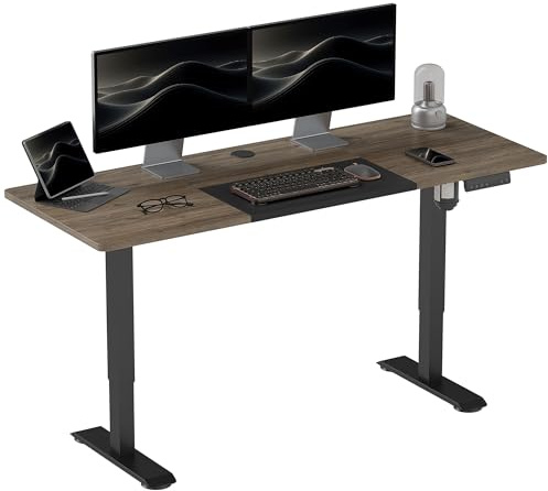 Vinsetto Höhenverstellbarer Schreibtisch Elektrisch 140 x 70 cm Schwarz | Computertisch, 4 Memory-Steuerung, 4 tlg. Tischplatte, Steh-Sitz Tisch, Anti-Kollision, Überhitzungsschutz
