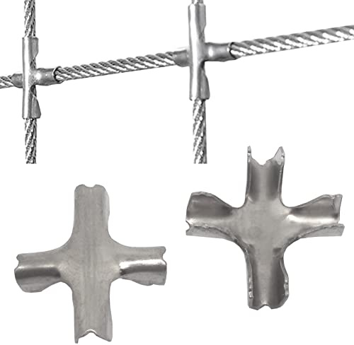 50pcs 304 Stainless Steel Invisible net Clip Buckle,Straighten Steel Wires Cross Buckle Invisible net, for Messy Steel Wires(Clamp:M3)