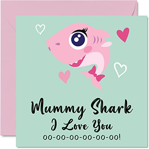 Stuff4 Geburtstagskarten für Mama, Mama Hai | Mama Geburtstagskarte von Tochter Sohn, Happy Birthday Mummy, Baby Muttertag, 145 mm x 145 mm
