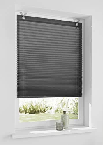 Raffrollo/Ösenrollo/Plissee Albia grau, Marc Öse ca 50 * 125 cm