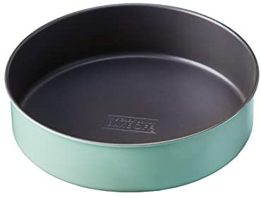 The Great British Bake Off Cake Tin for Sponges, 8 inch Baking Tin (20cm), for Cheesecake, Victoria & Christmas, Offical GBBO Logo, Non Stick Coated Carbon Steel, Duck Egg Blue