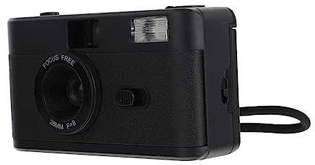 SOLUSTRE Abs Filmkamera Kompakte Vintage Kamera Schwarz Wiederverwendbare und Einfachen Bedienung mit Eingebautem Blitz und Batterie für Retro Fotografie