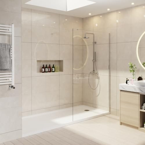 NRG 1100 x 1950mm Wetroom Screen Wet Room Shower Enclosure Screen Panel 8mm Easy Clean Glass