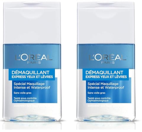 L'Oréal Paris Démaquillant Doux Yeux & Lèvres Waterproof, 125 ml (Lot de 2)