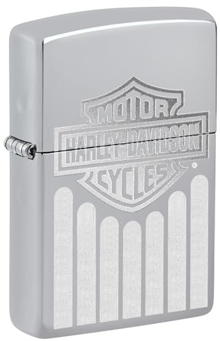 Zippo Sturmfeuerzeug - Harley-Davidson, High Polish Chrome, Lustre/Color Image - Nachfüllbar - Wiederverwendbar - Windfestes Design - Geschenkbox - Made in USA