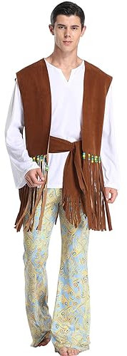 Rrongwn Indisch Ethnisch Stil Kleidung Herren Halloween Mittelalterlich Indisch Ethnisch Stil Party Performance Kuschelig Und Weich Wildleder Schals Hüftgürtel Cosplay Kleidung