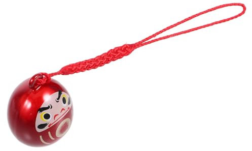 HAWILLOSCH Japanischer Kupferanhänger Metall Schlüsselanhänger Katzenauge Effekt Dekoration Geschenkanhänger Für Tasche Ostern (rot) 1 Stück