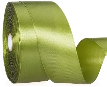 4cm Olivgrün Satinband, Satin Dekoband Präsent Geschenkband, 22.8M