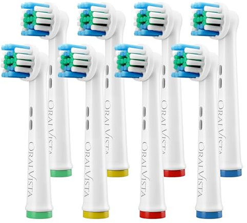 OralVista Brossette Oral-B Compatibles, 8-Pack Tête Brosse à Dent Oral B Compatibles - Haute Qualité, Nettoyage en Profondeur, Brossette de Rechange pour Gencives Sensibles