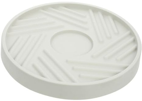 Mipcase Palette de Jardinière Ronde Beige avec Roulettes Pivotantes Résistante la Déformation en Pp et Acier pour Pots de Fleurs sur Balcon ou Patio
