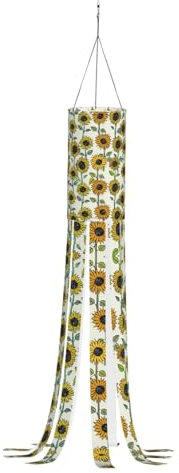 WCXTHGFA Windsack mit romantischem Sonnenblumen-Druck, vielseitig, charmante Outdoor-Dekoration für Herbst, Erntedankfest, Winter