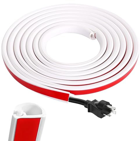 Mini Canalina Portacavi da 3 Meter, Canali a Cavo Semicircolare Canalina Passacavi Auto-Adesiva 14 * 10mm, Canalina Passacavi Muro Adesiva Copricavo Flessibile Canaline Passacavi per Home Ufficio