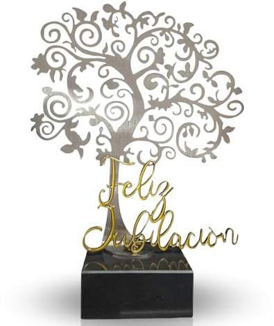 JOYERÍA EL FARO | Placa conmemorativa personalizada con grabado y estuche premium | Ideal para aniversarios, jubilaciones, dedicatorias u homenajes (Árbol con placa) | Estuche Premium, Ideal para Aniversarios, Jubilaciones, Dedicatorias u Homenajes, Árbol Base