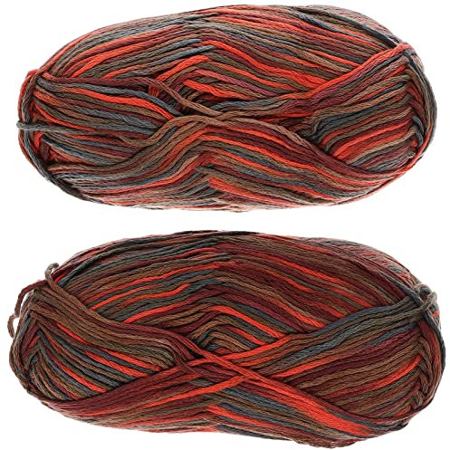 DIYEAH 2 Rollen 8 Stränge gewebte Wolle Wollgarn zum Handstricken zu Hause Garn für Babydecken Sockenwolle zum Stricken Knitting Wool strickset Webmaterial tragbare Strickgarne Baumwolle