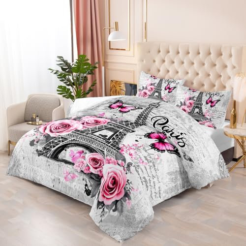 Bettdecke 140X200 Schmetterlinge Und Blumen Drucken Steppdecke 200Gsm,Dünne Und Leichte Bettdecken,4 Jahreszeiten Bettdecken 140X200,Weiche Mikrofaser Bettdecke Mit 2 Kissenbezüge,Warm Steppbettdecke