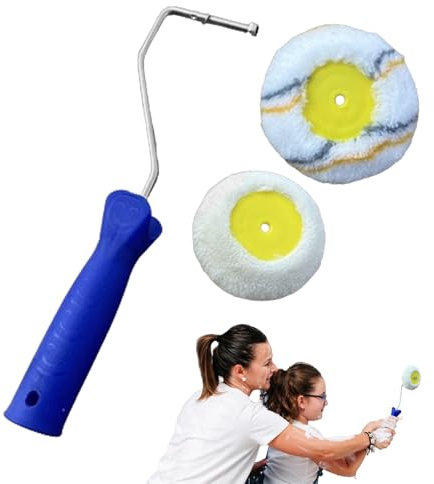 Strumento di pittura ad angolo: rullo di bordo, rullo angolare per cartongesso, pittore per bordi del soffitto | Applicatore di setole ad alta densità con manico ergonomico, strumento